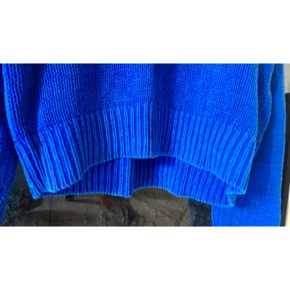 Polo by Ralph Lauren | Yacht Blue Shawl Neck Linen-Cotton Blend Sweater - Picture 8 of 16